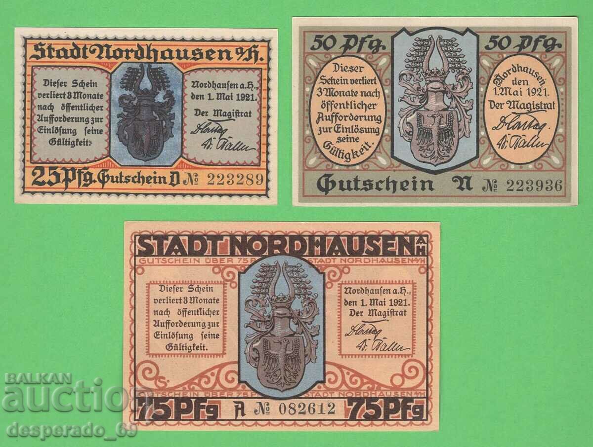 (¯`'•.¸NOTGELD (city of Nordhausen) 1921 UNC -3 pcs. banknotes '´¯) with price 8.40 BGN | € 4.29 (¯`'•.¸NOTGELD (city of Nordhausen) 1921 UNC -3 pcs. banknotes '´¯) with price 8.40 BGN | € 4.29