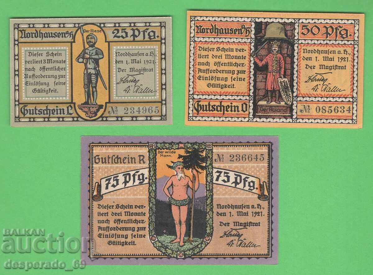 (¯`'•.¸NOTGELD (city of Nordhausen) 1921 UNC -3 pcs. banknotes '´¯) with price 8.40 BGN | € 4.29 (¯`'•.¸NOTGELD (city of Nordhausen) 1921 UNC -3 pcs. banknotes '´¯) with price 8.40 BGN | € 4.29