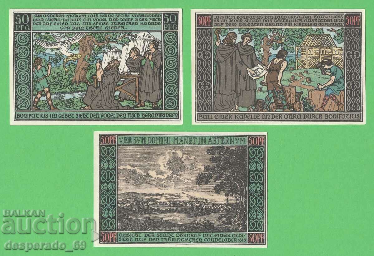 Auction (¯`'•.¸NOTGELD (city Ohrdruf) 1921 UNC -6 pcs. banknotes¸.•'´¯) Auction (¯`'•.¸NOTGELD (city Ohrdruf) 1921 UNC -6 pcs. banknotes¸.•'´¯)