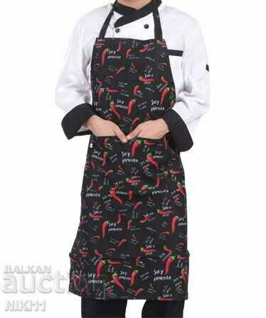 Cooking apron with hot peppers