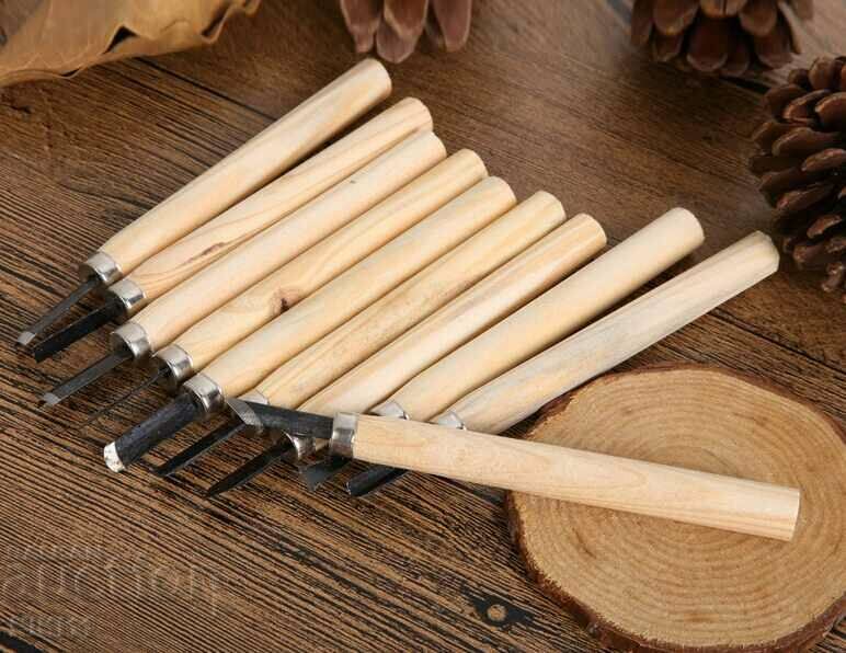 Mini carpentry chisels for wood carving 10 pcs. Small chisels