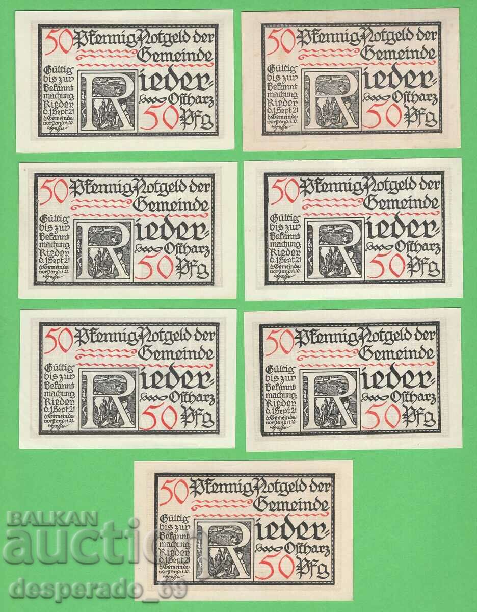 (¯`'•.¸NOTGELD (city Rieder) 1921 UNC -7 pcs. banknotes¸.•'´¯) with price 18.20 BGN | € 9.31 (¯`'•.¸NOTGELD (city Rieder) 1921 UNC -7 pcs. banknotes¸.•'´¯) with price 18.20 BGN | € 9.31
