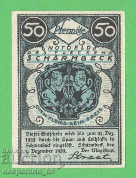 (¯`'•.¸NOTGELD (πόλη Scharmbeck) 1920 UNC -50 pfennig¸.•'´¯) με τιμή 2.10 BGN | € 1.07 (¯`'•.¸NOTGELD (πόλη Scharmbeck) 1920 UNC -50 pfennig¸.•'´¯) με τιμή 2.10 BGN | € 1.07