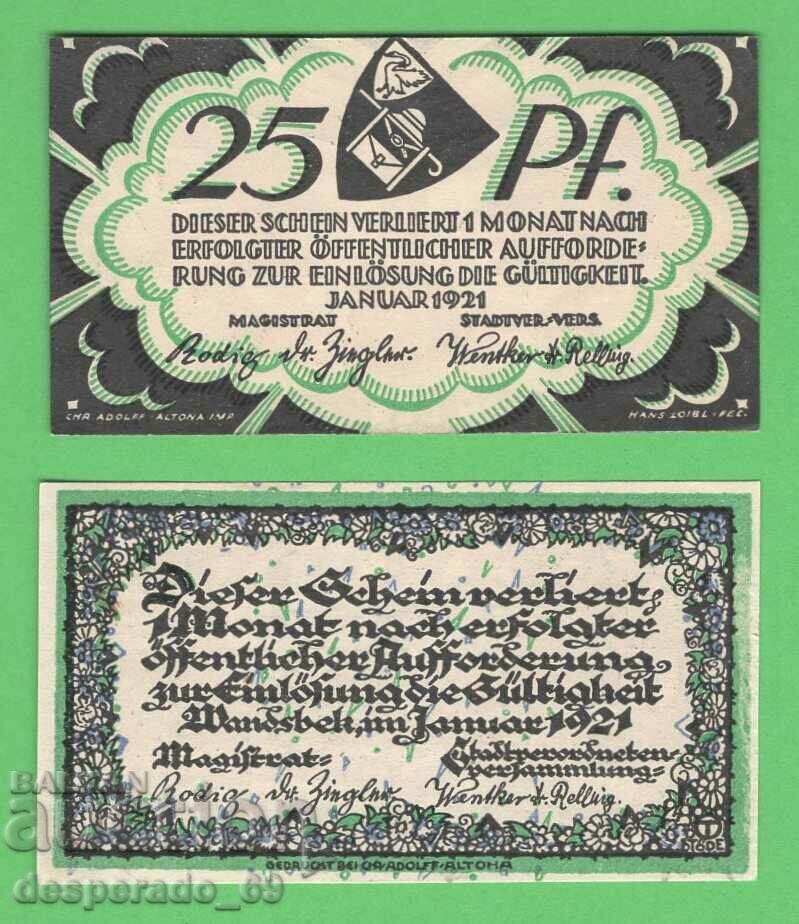 (¯`'•.¸NOTGELD (гр. Wandsbek) 1921 UNC -2 бр.банкноти¸.•'´¯) с цена € 2.60 | 5.09 лв.