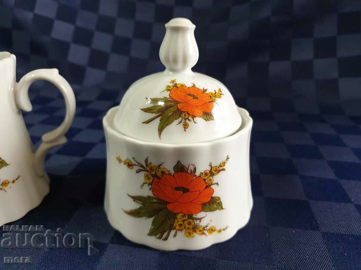 Auction Sugar bowl and latiere - Wunsiedel Bavaria Auction Sugar bowl and latiere - Wunsiedel Bavaria