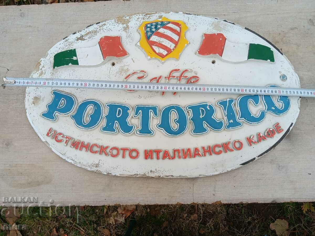 Licitație Semn de cafea grea din piatră publicitară veche Licitație Semn de cafea grea din piatră publicitară veche