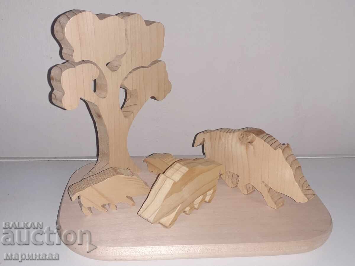 LARGE DECORATION. SOLID WOOD "BOARS" LARGE DECORATION. SOLID WOOD "BOARS"