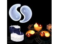 Formă din silicon Yin Yang, matriță dublă pentru lumânări, fondant