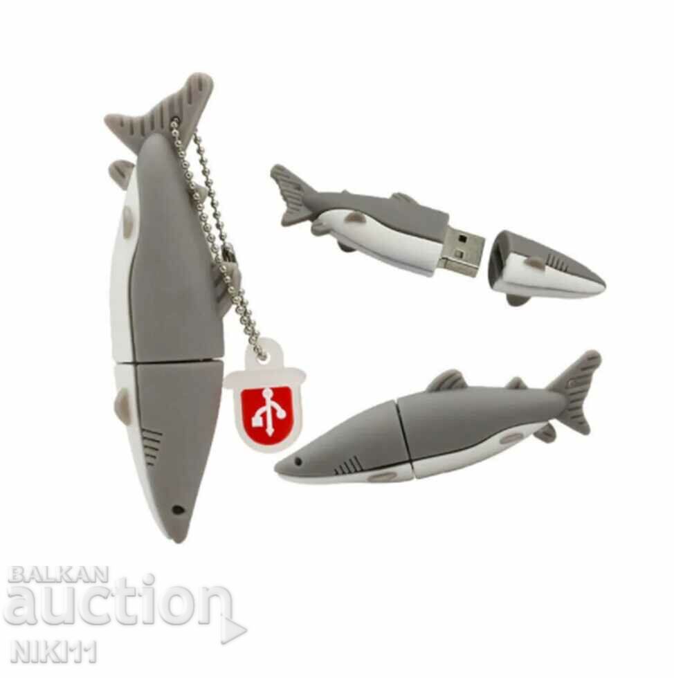 USB Флашка 32 гб Акула , Shark , риба
