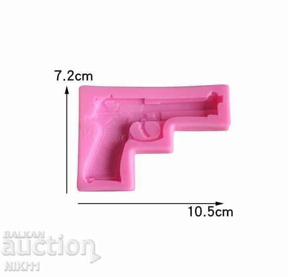 Mold silicon pistol fondant decor tort, pistol