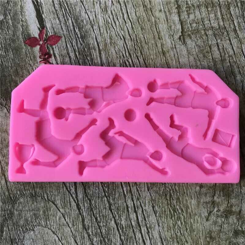 Silicone mold 5 football players with a ball and a cup fondant decoration with price 8.00 BGN | € 4.09 Silicone mold 5 football players with a ball and a cup fondant decoration with price 8.00 BGN | € 4.09