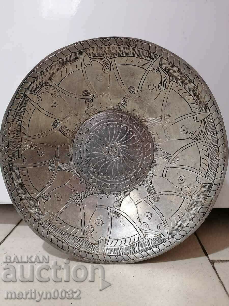 Tin-plated ritual bowl for nafora 19th century copper vessel UNIQUE