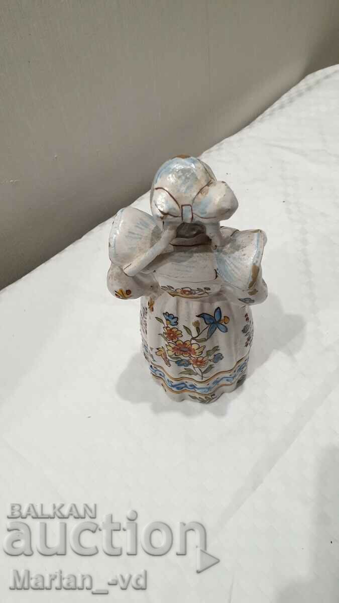 Licitație Figura feminină din porțelan, franceză, clopot de seară figurat