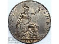 Great Britain 1/2 Penny 1900 Victoria UNC Bronze