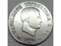 5 lire 1808 Italia Napoleon M - argint Milano