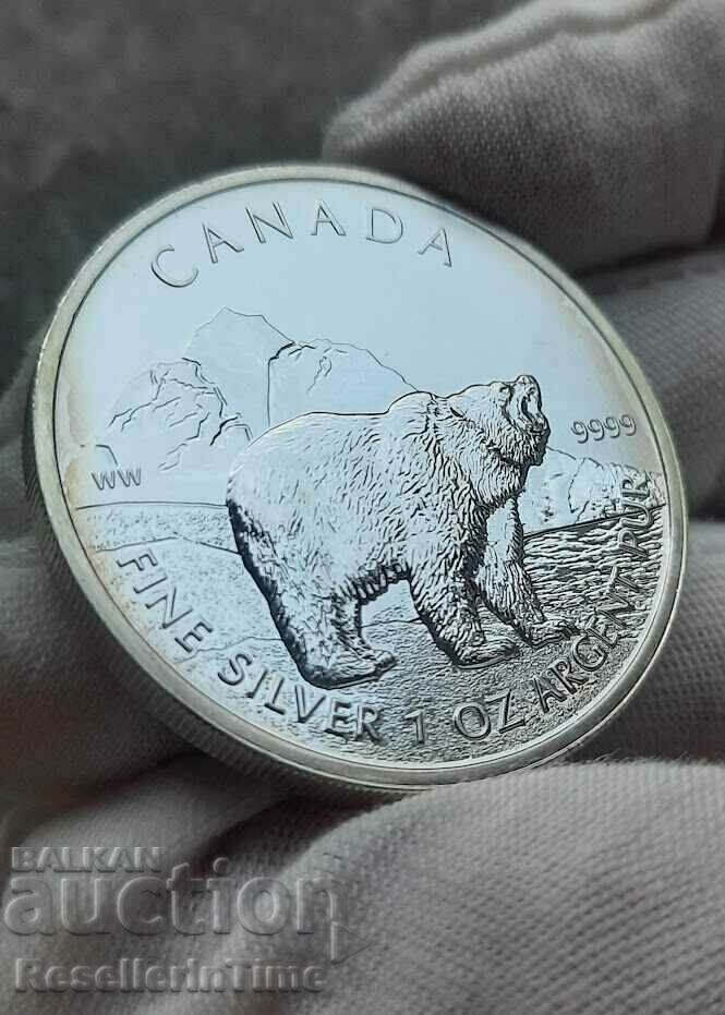 1 oz 5 Dollars Investment Silver Coin - Elizabeth