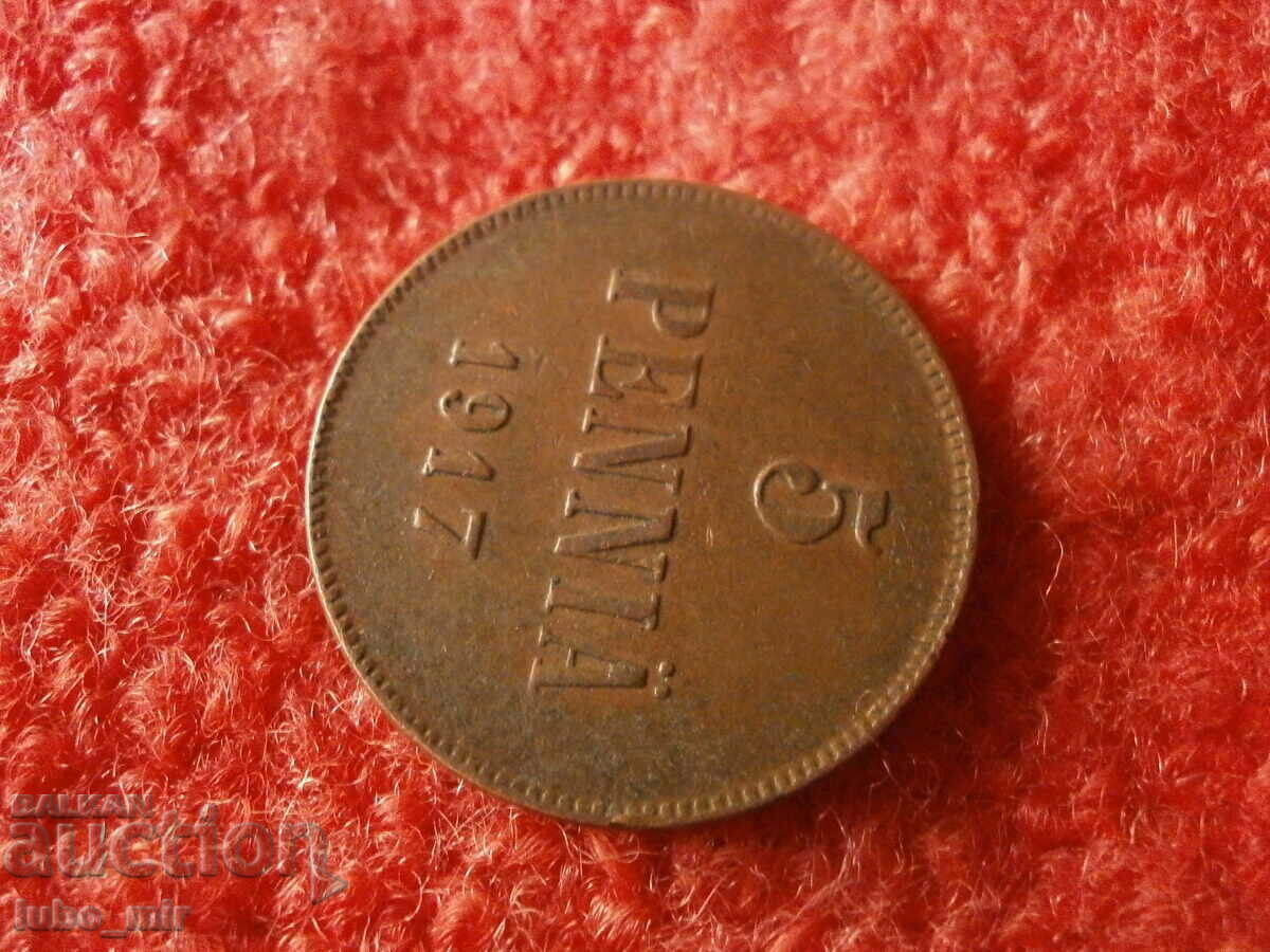 Auction RUSSIA FOR FINLAND 5 PENYA 1917 Auction RUSSIA FOR FINLAND 5 PENYA 1917