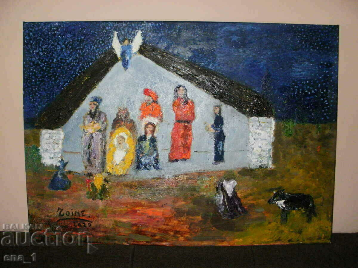 Nativity, large format impression painting by Toine - 5 Nativity, large format impression painting by Toine - 5