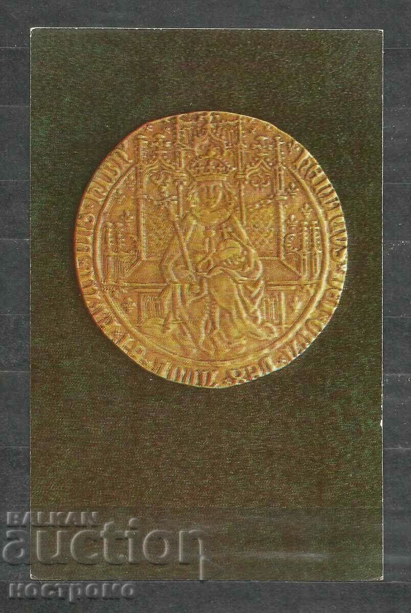 Sovereign  gold coin - RUSSIA  Old Post card   - A 1483