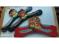 Hand painted four wooden hangers