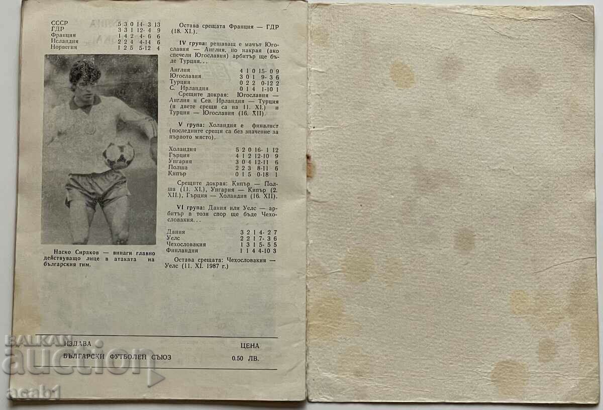 Delivery of Football program Bulgaria-Scotland 1987 Delivery of Football program Bulgaria-Scotland 1987
