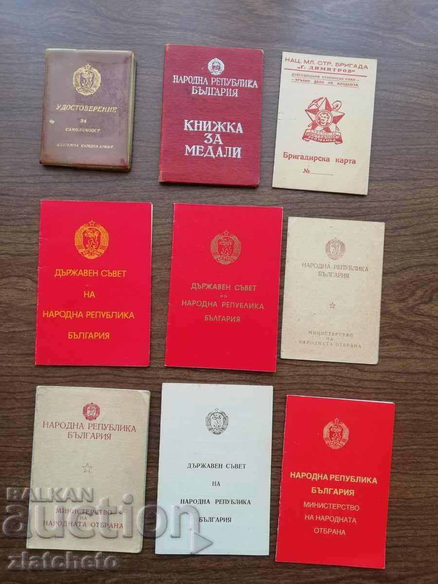 Lot of medal and ID booklets