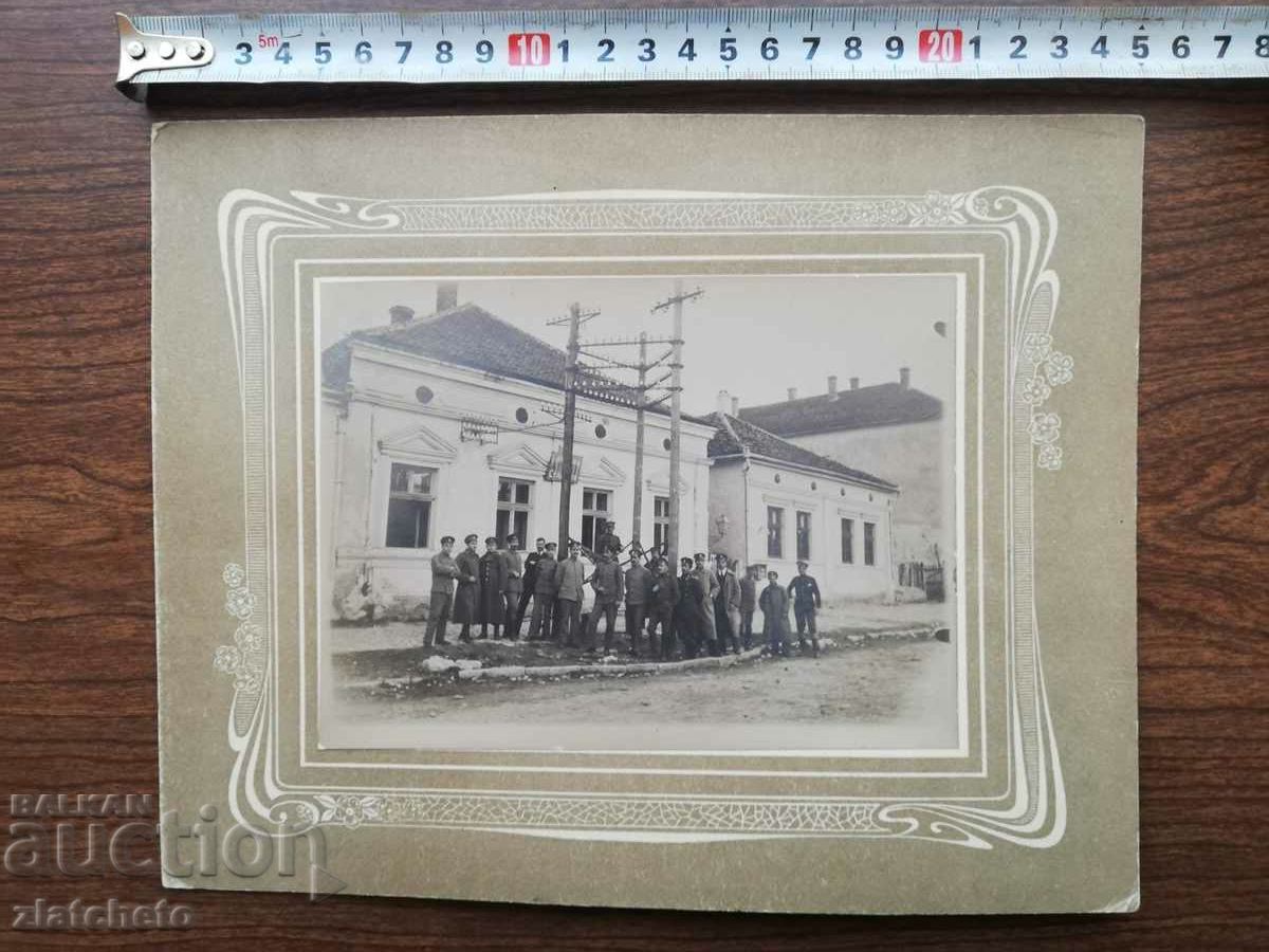 Old photo cardboard - Station, station