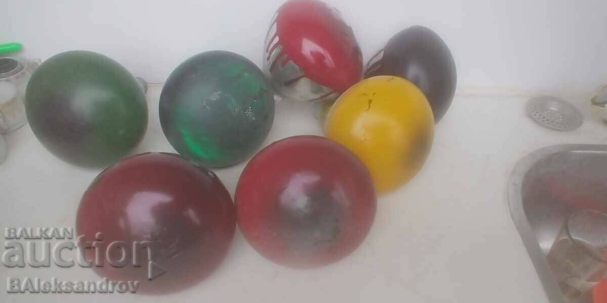 Lot of large bulbs, colored, painted