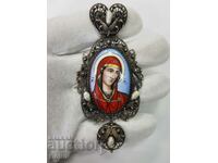 Beautiful painting medallion, panagia, Virgin Mary icon