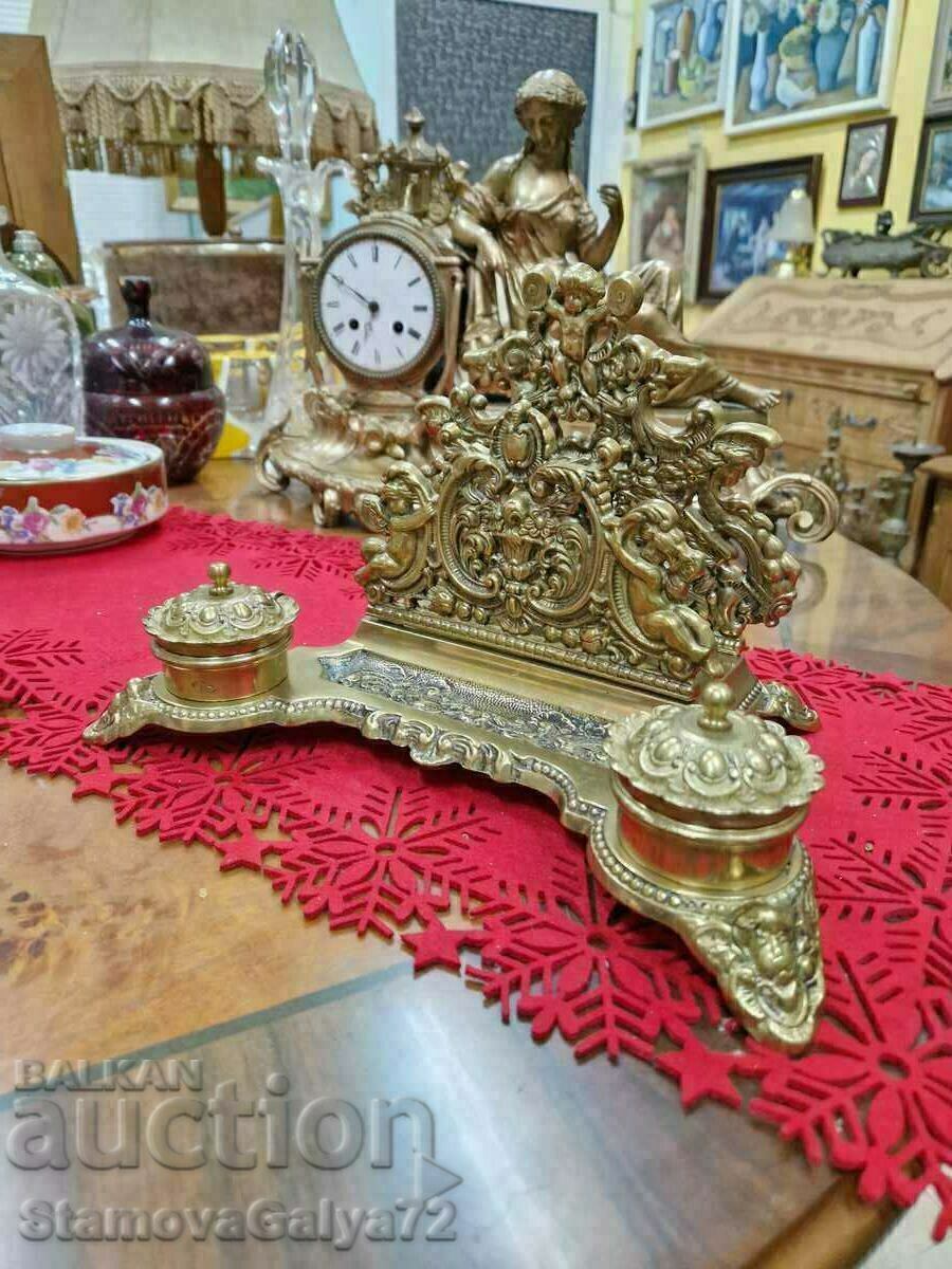 A superb antique French bronze inkstand - 6 A superb antique French bronze inkstand - 6