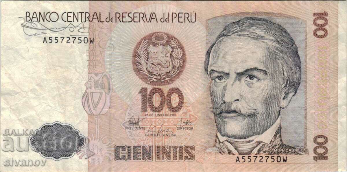 Peru 100 Intis 1987 Banknote #5149 with price 1.49 BGN | € 0.76 Peru 100 Intis 1987 Banknote #5149 with price 1.49 BGN | € 0.76