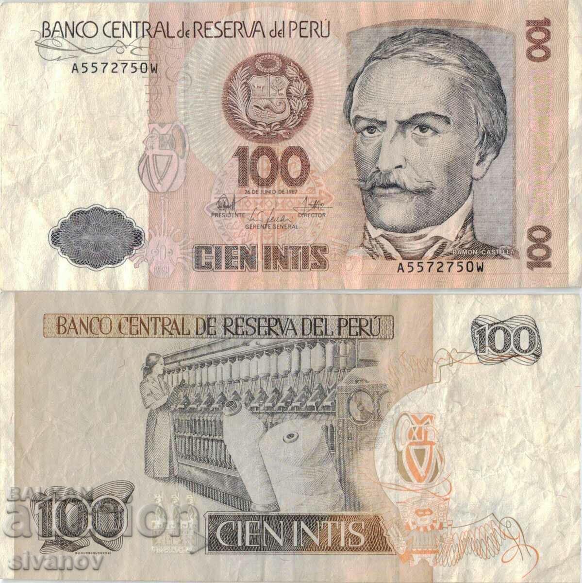 Peru 100 Intis 1987 Bancnota #5149