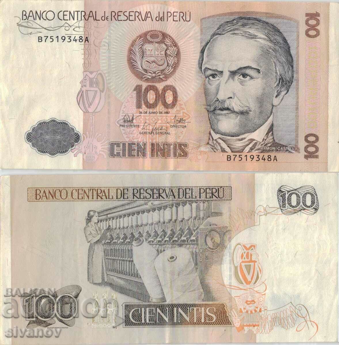 Peru 100 Intis 1987 Bancnota #5150