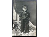 3895 Regatul Bulgariei Copil marinar cu o țigară fotografie Stanov Lom 20th
