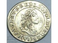 Унгария 6 кройцера 1672 Леополд I (1658-1705) сребро
