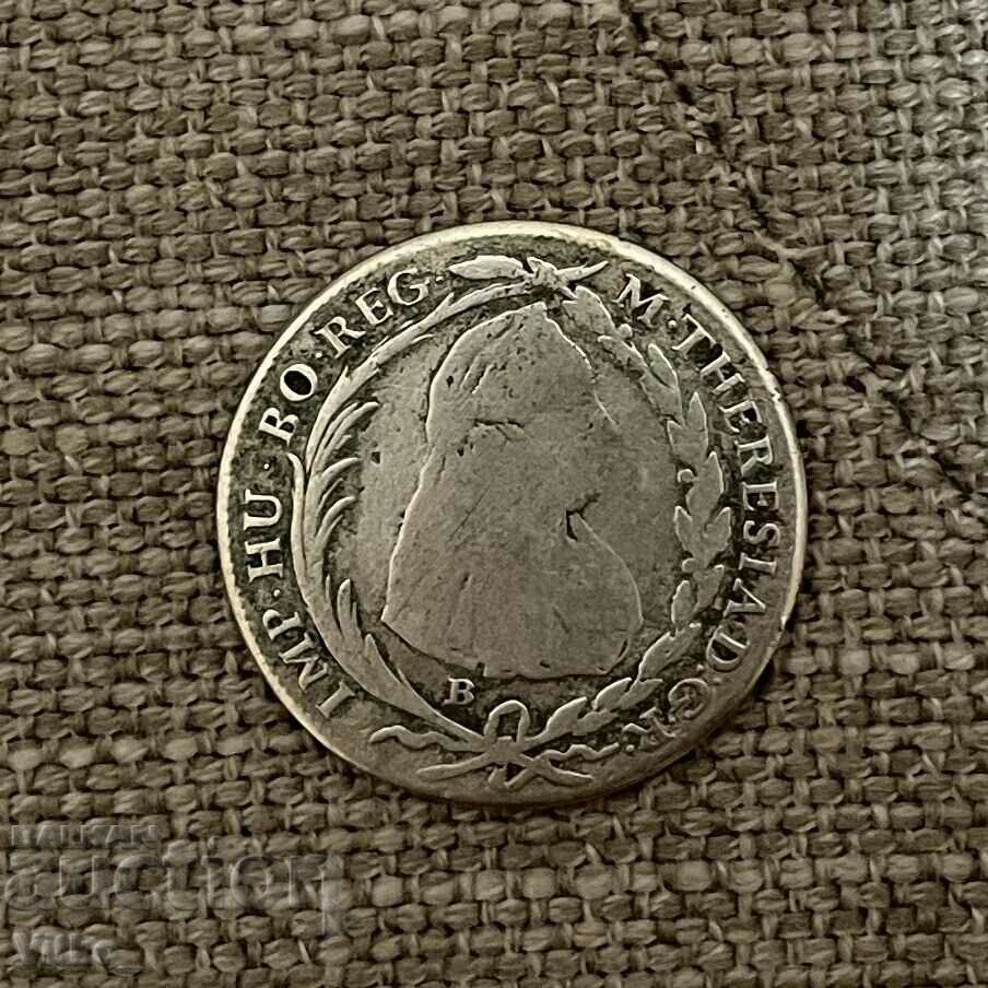 20 Кройцера 1777 Maria Theresia сребро
