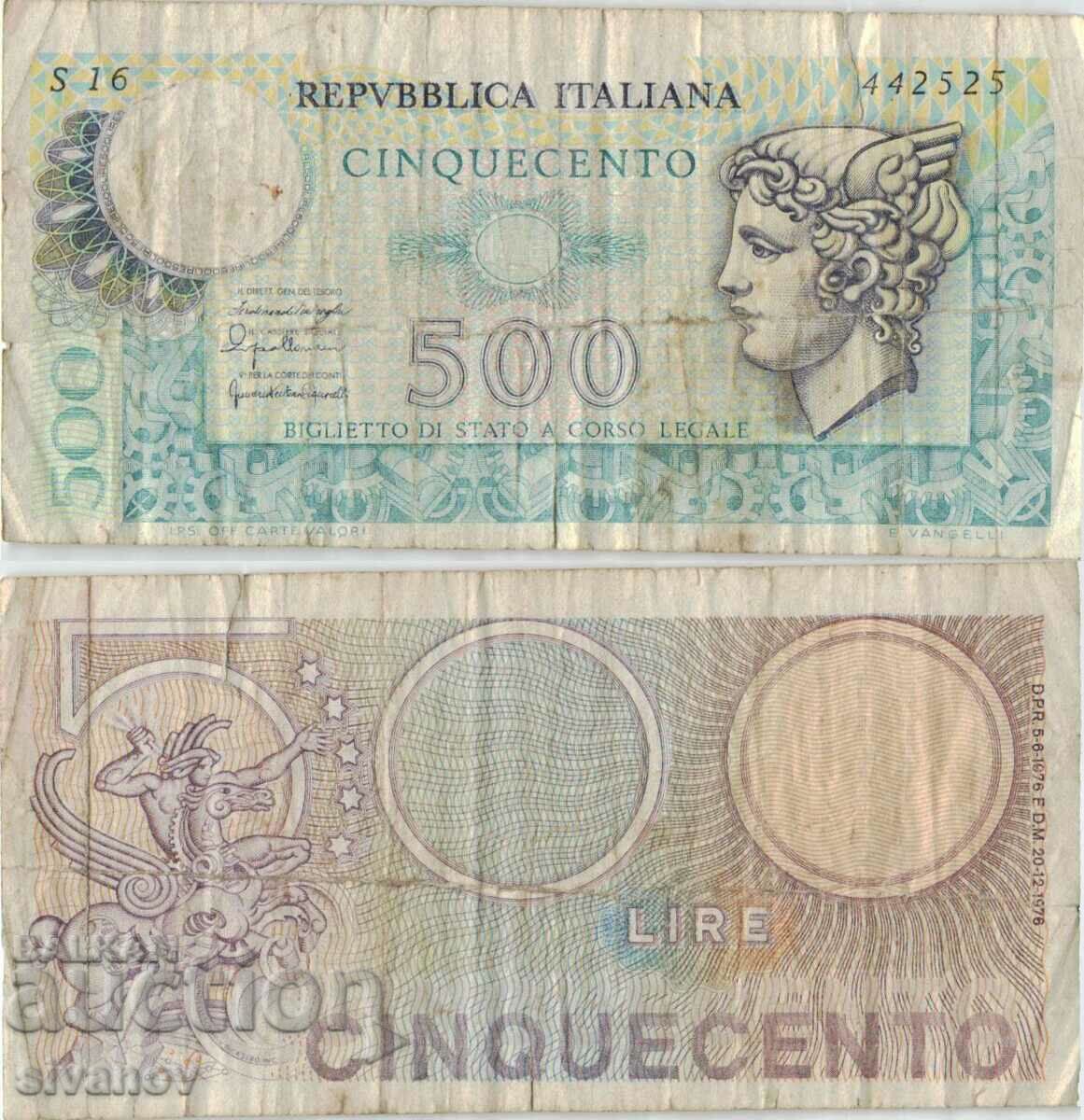 Италия 500 лири 1976 година банкнота #5172