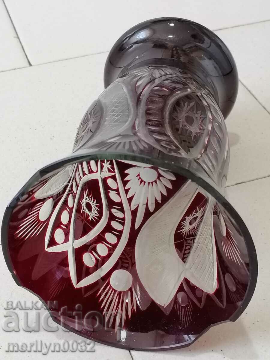 Old vase red glass Bohemia - 6 Old vase red glass Bohemia - 6
