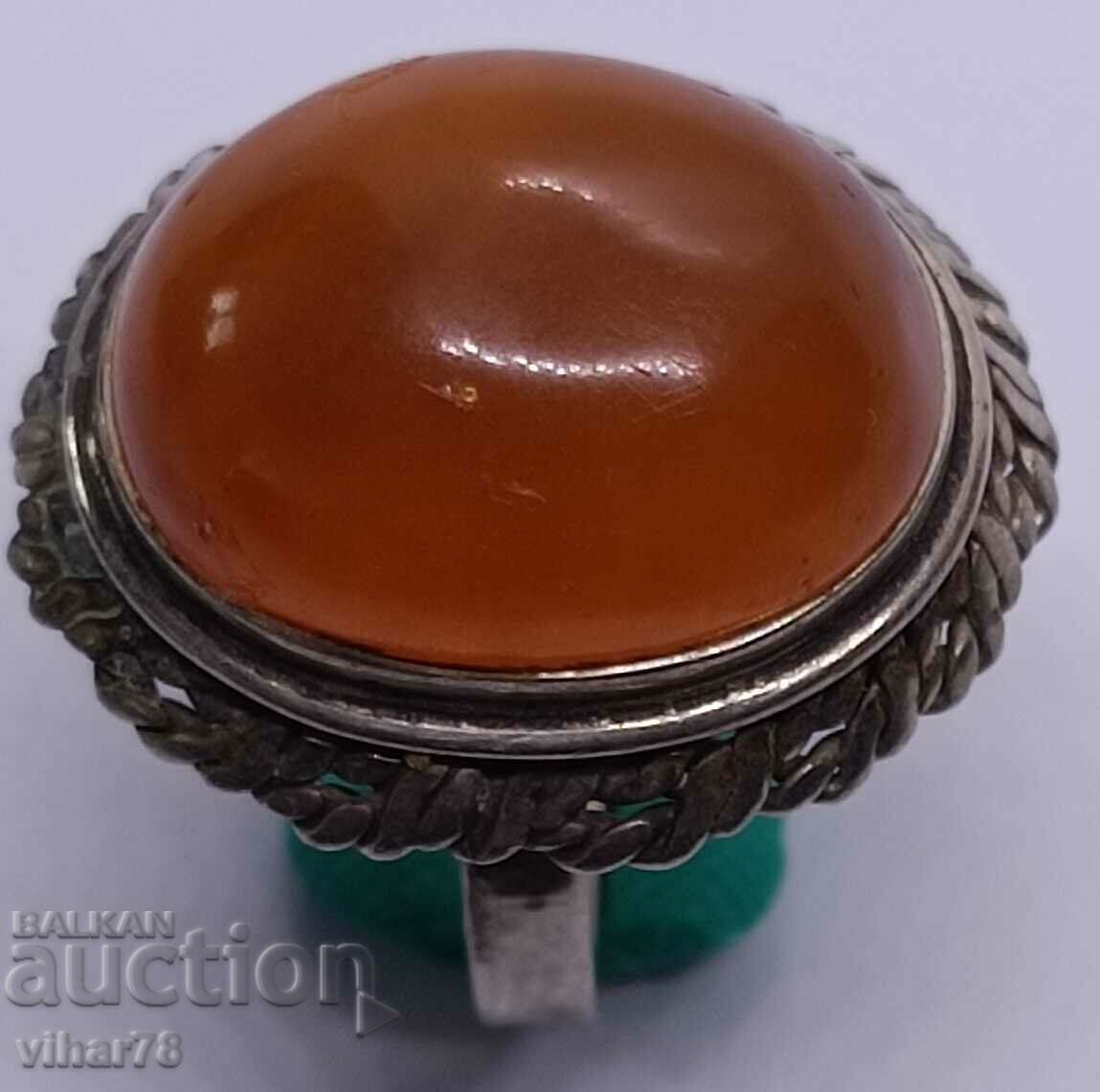 Old amber ring - 5 Old amber ring - 5