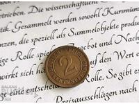 Райх монета - Германия - 2 пфенига | 1924г.; серия A