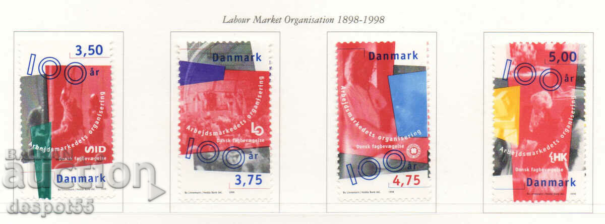 1998. Danemarca. 100 de ani de la organizarea pieței muncii.