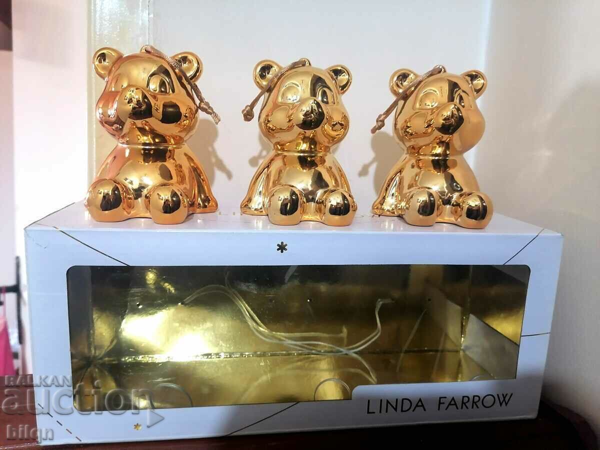 Unique Designer Golden Christmas Bears-LINDA FARROW with price 59.98 BGN | € 30.67 Unique Designer Golden Christmas Bears-LINDA FARROW with price 59.98 BGN | € 30.67
