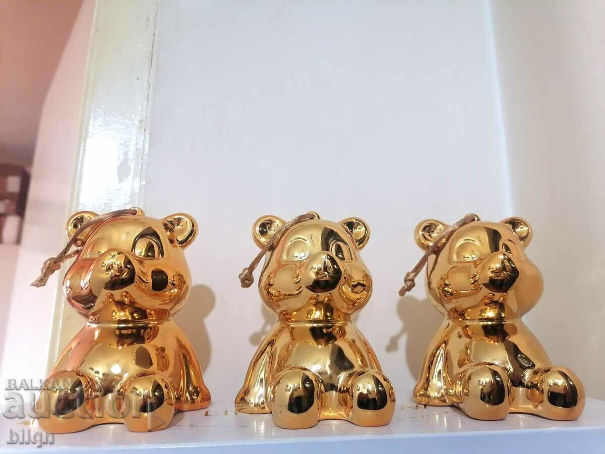 Delivery of Unique Designer Golden Christmas Bears-LINDA FARROW Delivery of Unique Designer Golden Christmas Bears-LINDA FARROW