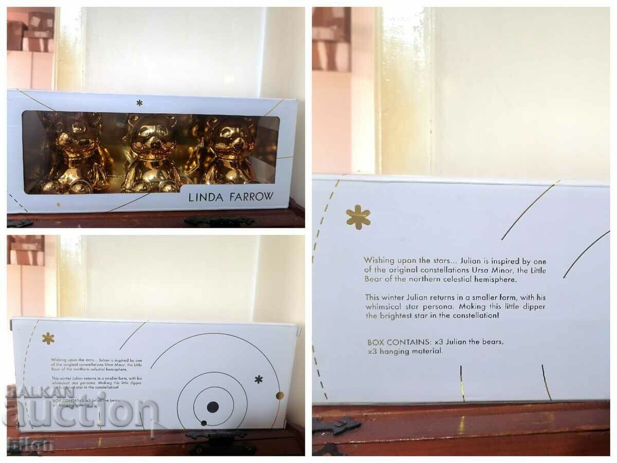 Unique Designer Golden Christmas Bears-LINDA FARROW - 7 Unique Designer Golden Christmas Bears-LINDA FARROW - 7