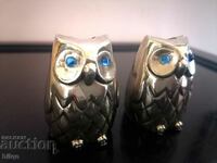 Great Silver Plated Salt-Owls, Owls