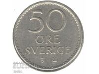 Suedia-50 Øre-1963 u-KM# 837-Gustaf VI Adolf