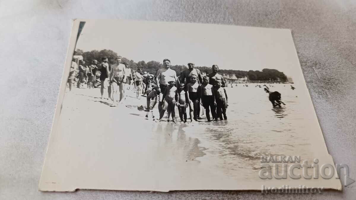 Photo Men and boys in bathing suits on the beach 1931