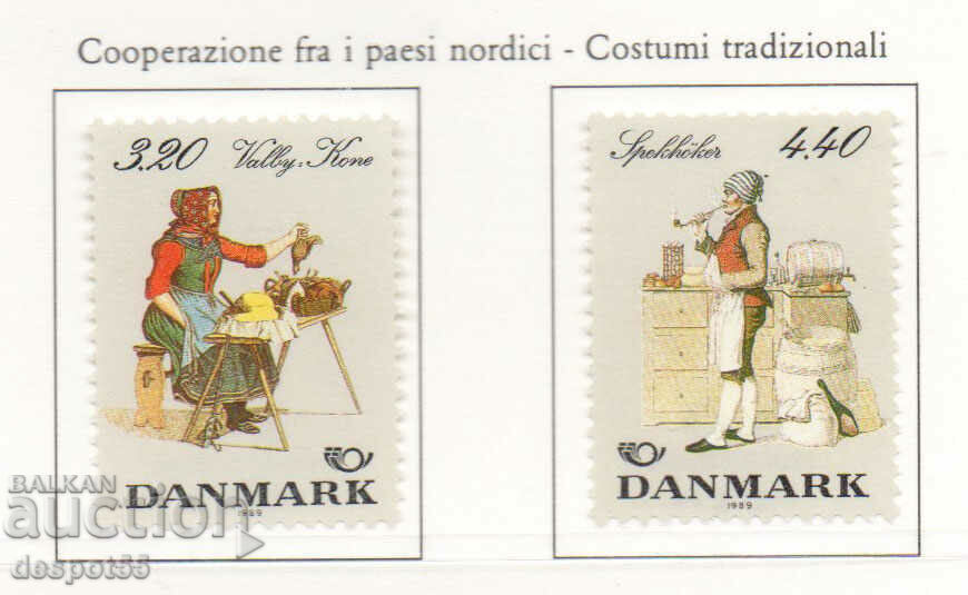 1989. Дания. Северно сътрудничество - традиционни костюми.