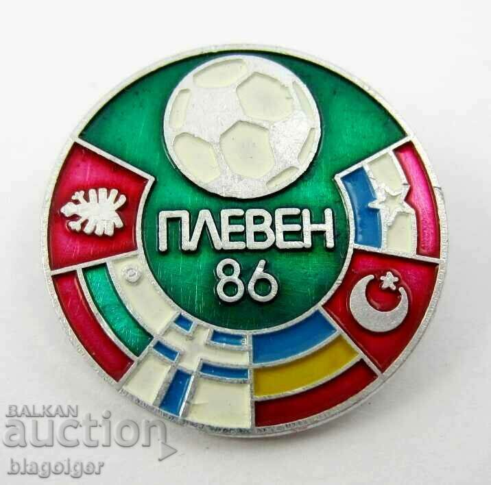 Auction Football badge - Balkaniad Football tournament in Pleven 1986 Auction Football badge - Balkaniad Football tournament in Pleven 1986