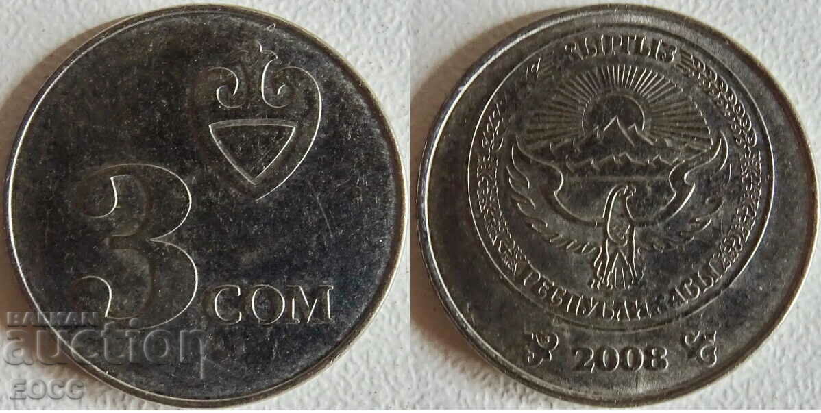 0086 Kyrgyzstan 3 som 2008